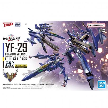  Macross Delta Zettai LIVE!!!!!! - YF-29 Durandal Valkyrie (Maximilian Jenius Custom) - HG - 1/100 - Full Set Pack